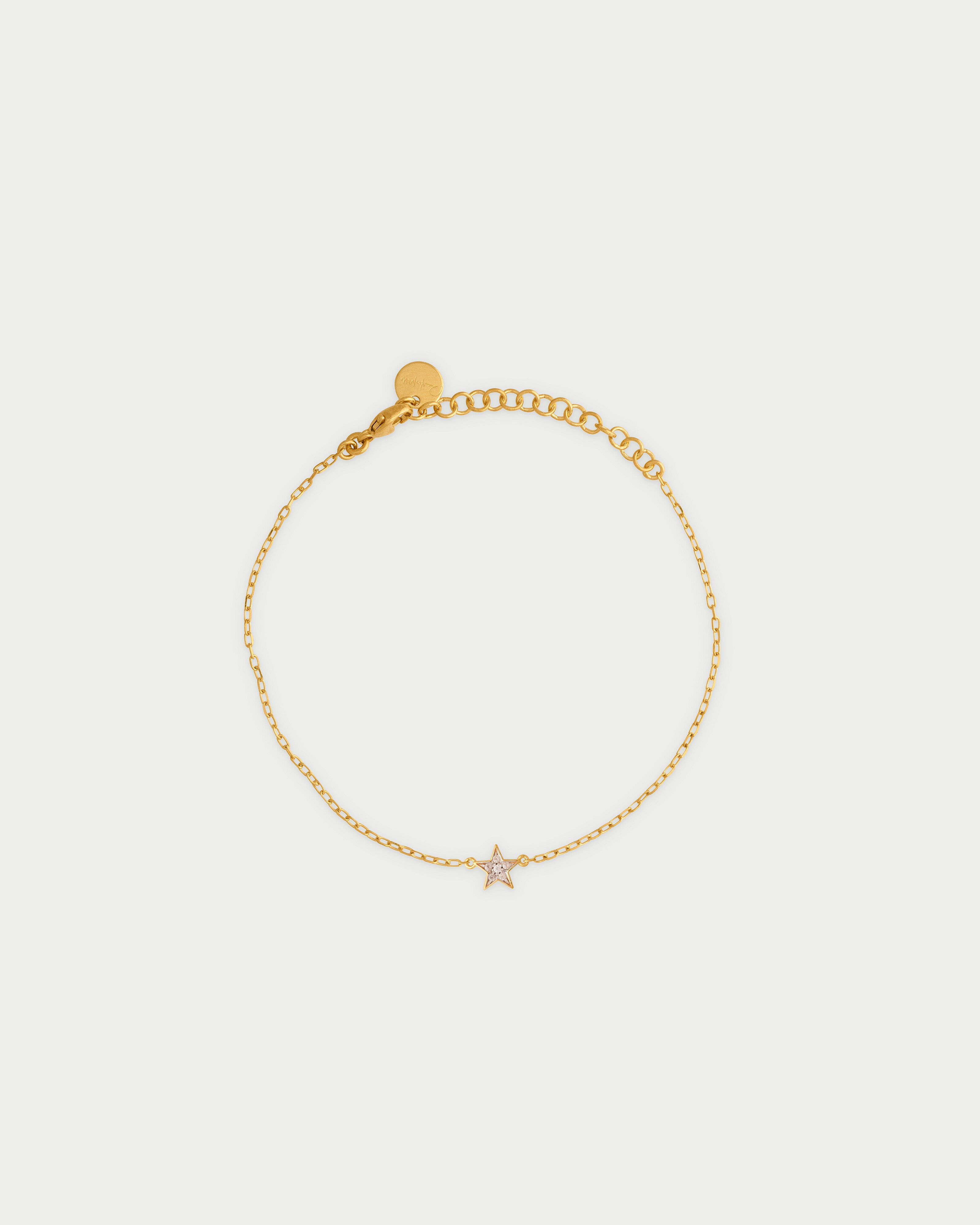 Rue Des Mille Bracciale Catenella Con Stella E Pietre Blu - Argento 925 Placcato Oro Rosa O Rodio - Gioiello Donna