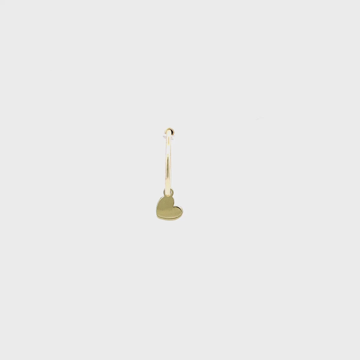 Pearl Heart Charm Huggie Hoop Earrings in Gold | Lisa Angel