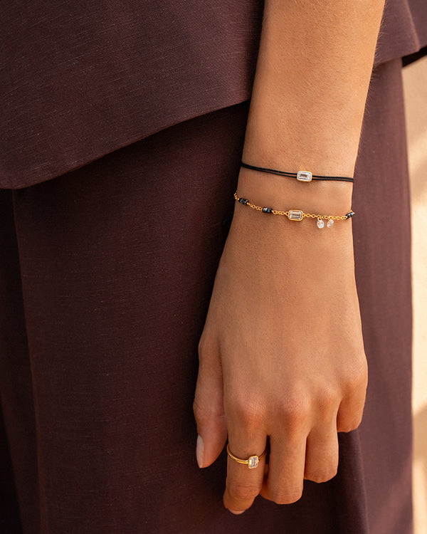 Bracciale Catena e Pietre Emerald Cut