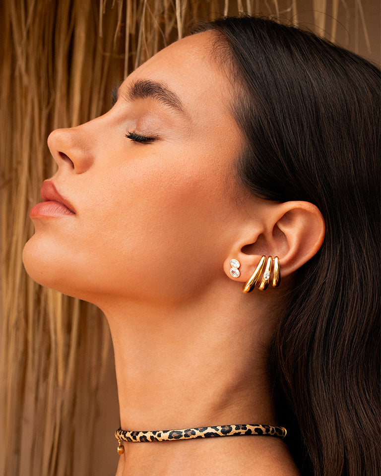 Mini Oval Lobe Single Earring