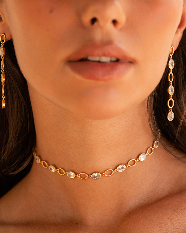 Oval Cut Drop Earrings