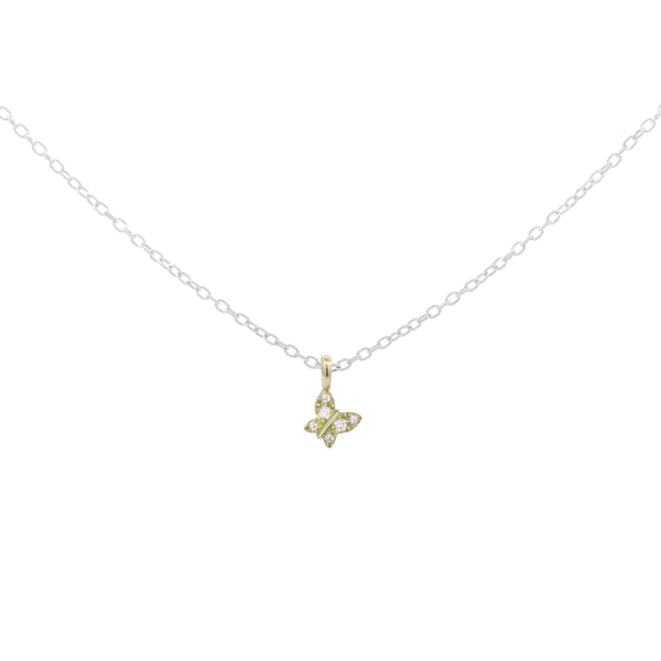 Choker with Butterfly painted chain and Lab Grown Diamond - ORO 18KT