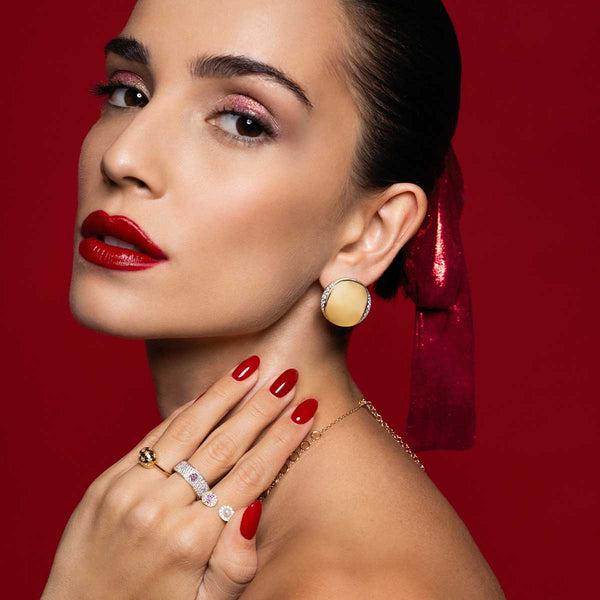 Pendientes lisos Luxury BIG CIRCLE con pavé de circonitas - STARDUST TEN