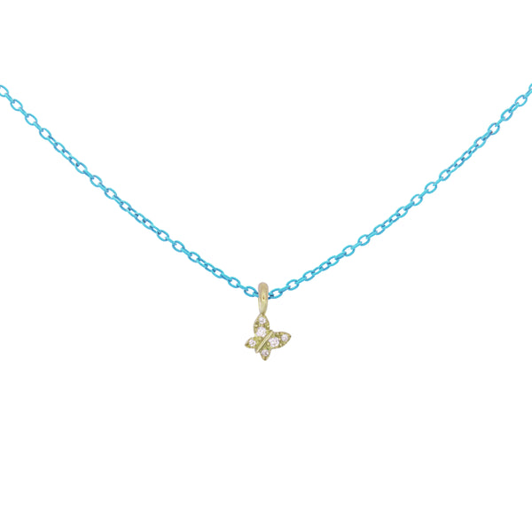 Choker with Butterfly painted chain and Lab Grown Diamond - ORO 18KT