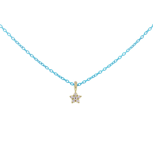 Garantilla con Estrella Cadena pintada Lab Grown Diamond - ORO18KT