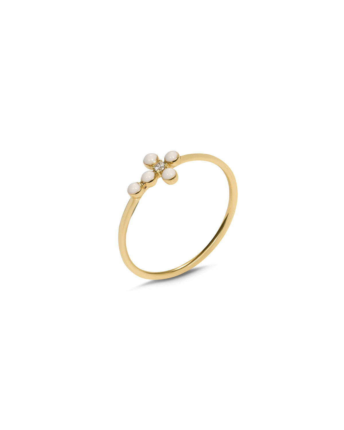 Corce enamelled ring and lab-grown diamond - 18KT GOLD