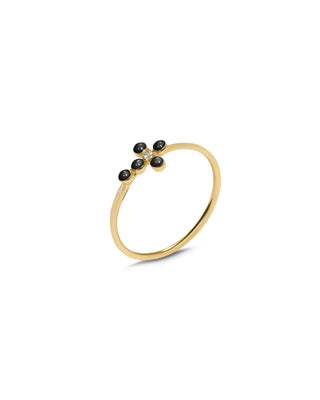 Anello fedina Corce smaltata e diamante lab-grown - ORO18KT
