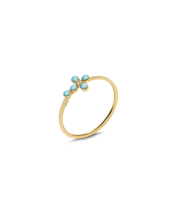 Anello fedina Corce smaltata e diamante lab-grown - ORO18KT