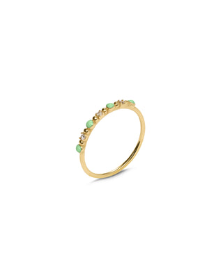 Anello veretta smalto e dimanti lab-grown - ORO18KT
