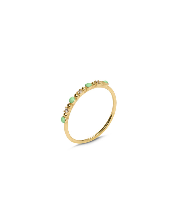 Anillo de diamantes y esmalte cultivados en laboratorio - ORO DE 18 quilates