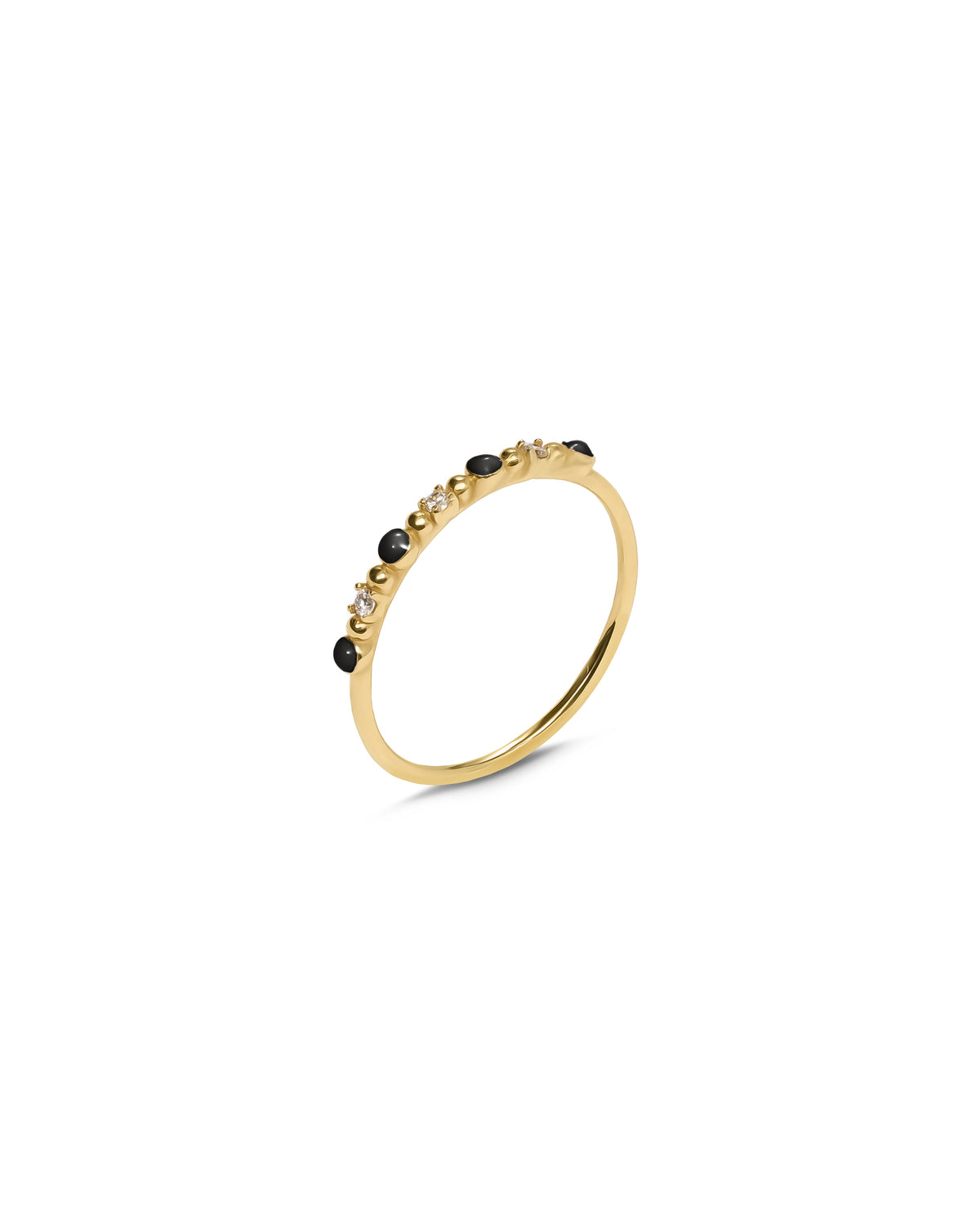 Anillo de diamantes y esmalte cultivados en laboratorio - ORO DE 18 quilates