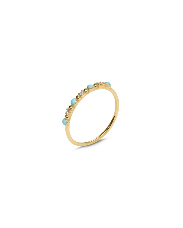 Anillo de diamantes y esmalte cultivados en laboratorio - ORO DE 18 quilates