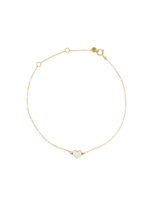 Bracciale cuore smaltato e catena semino smaltato - ORO18KT