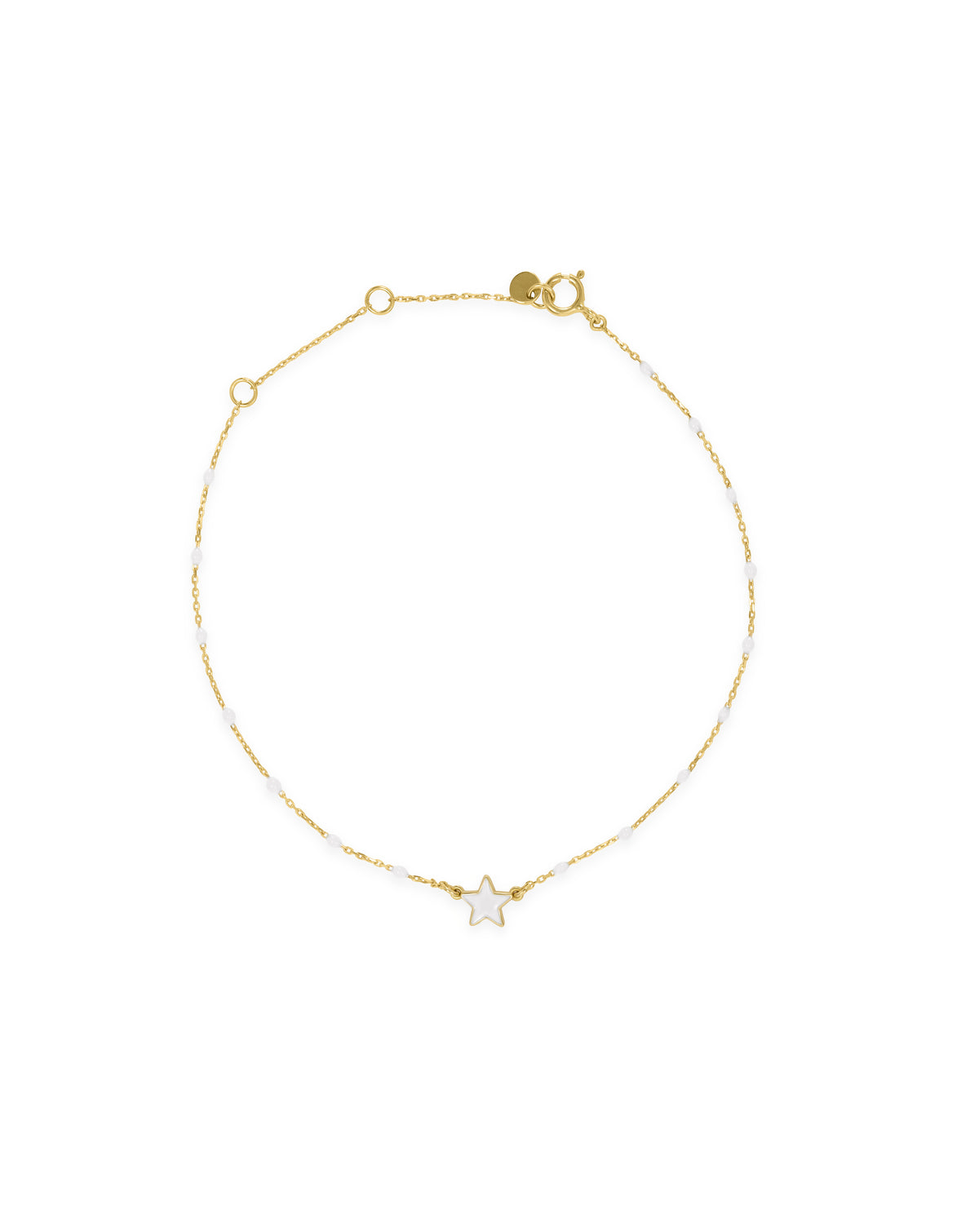Pulsera de estrella esmaltada y cadena de semillas esmaltadas - ORO 18KT