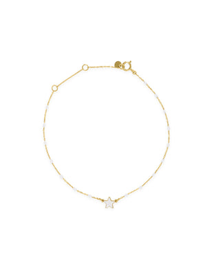 Bracciale stella smaltata e catena semino smaltato - ORO18KT