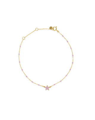 Bracciale stella smaltata e catena semino smaltato - ORO18KT