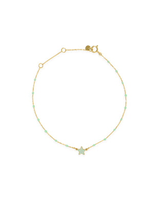 Bracciale stella smaltata e catena semino smaltato - ORO18KT