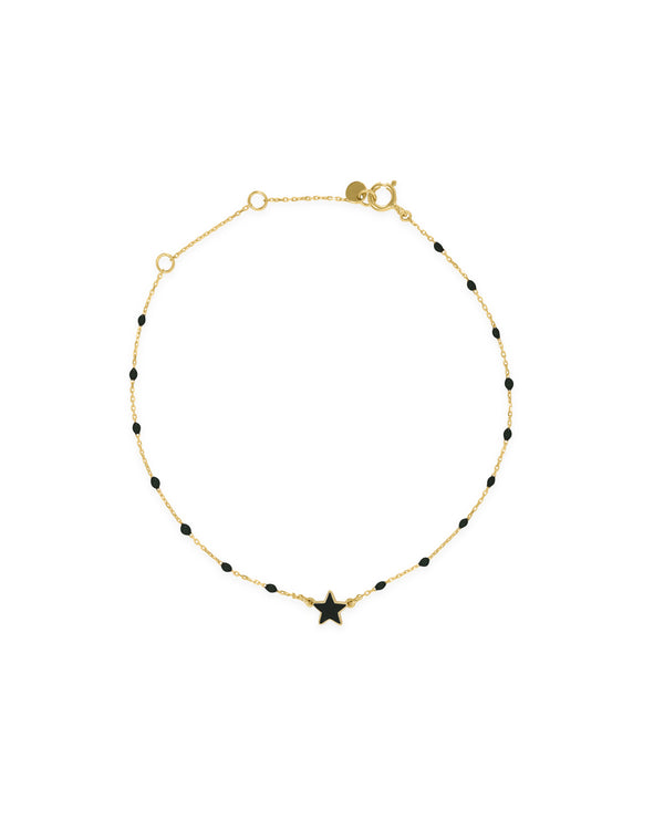 Bracciale stella smaltata e catena semino smaltato - ORO18KT