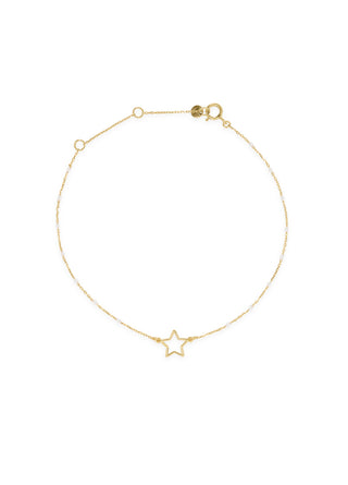 Bracciale stella traforata e catena semino smaltato - ORO18KT