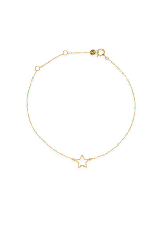 Bracciale stella traforata e catena semino smaltato - ORO18KT