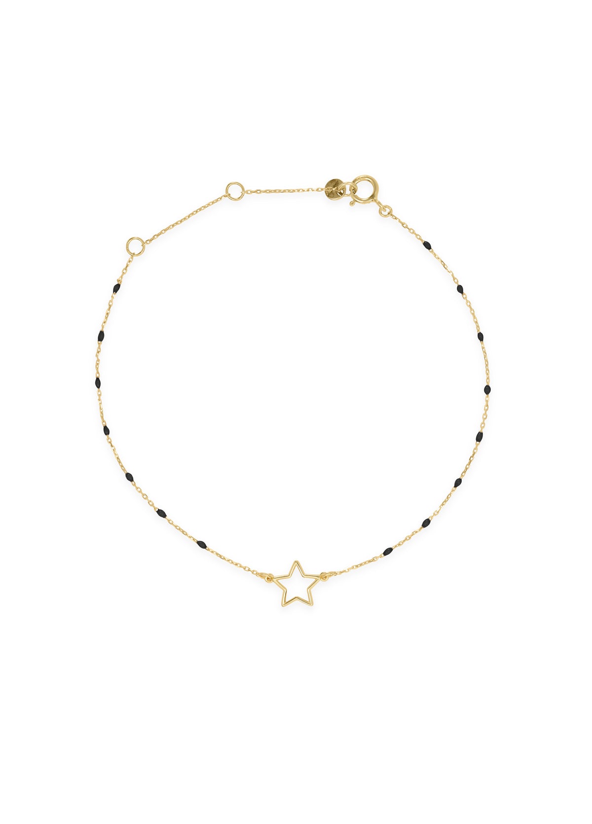 Bracciale stella traforata e catena semino smaltato - ORO18KT