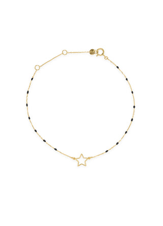 Bracciale stella traforata e catena semino smaltato - ORO18KT