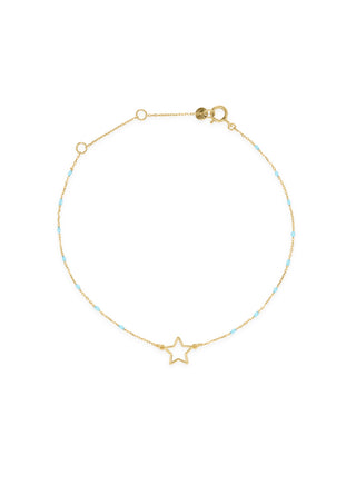 Bracciale stella traforata e catena semino smaltato - ORO18KT