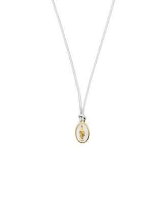 Collar de esmalte Madonna con tela - ORO 18KT