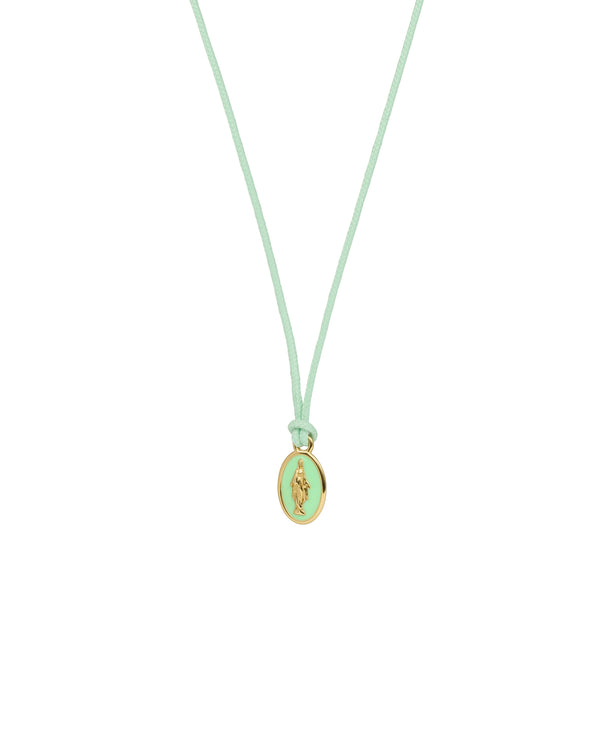 Collar de esmalte Madonna con tela - ORO 18KT