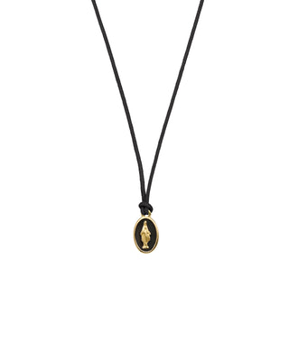 Collar de esmalte Madonna con tela - ORO 18KT
