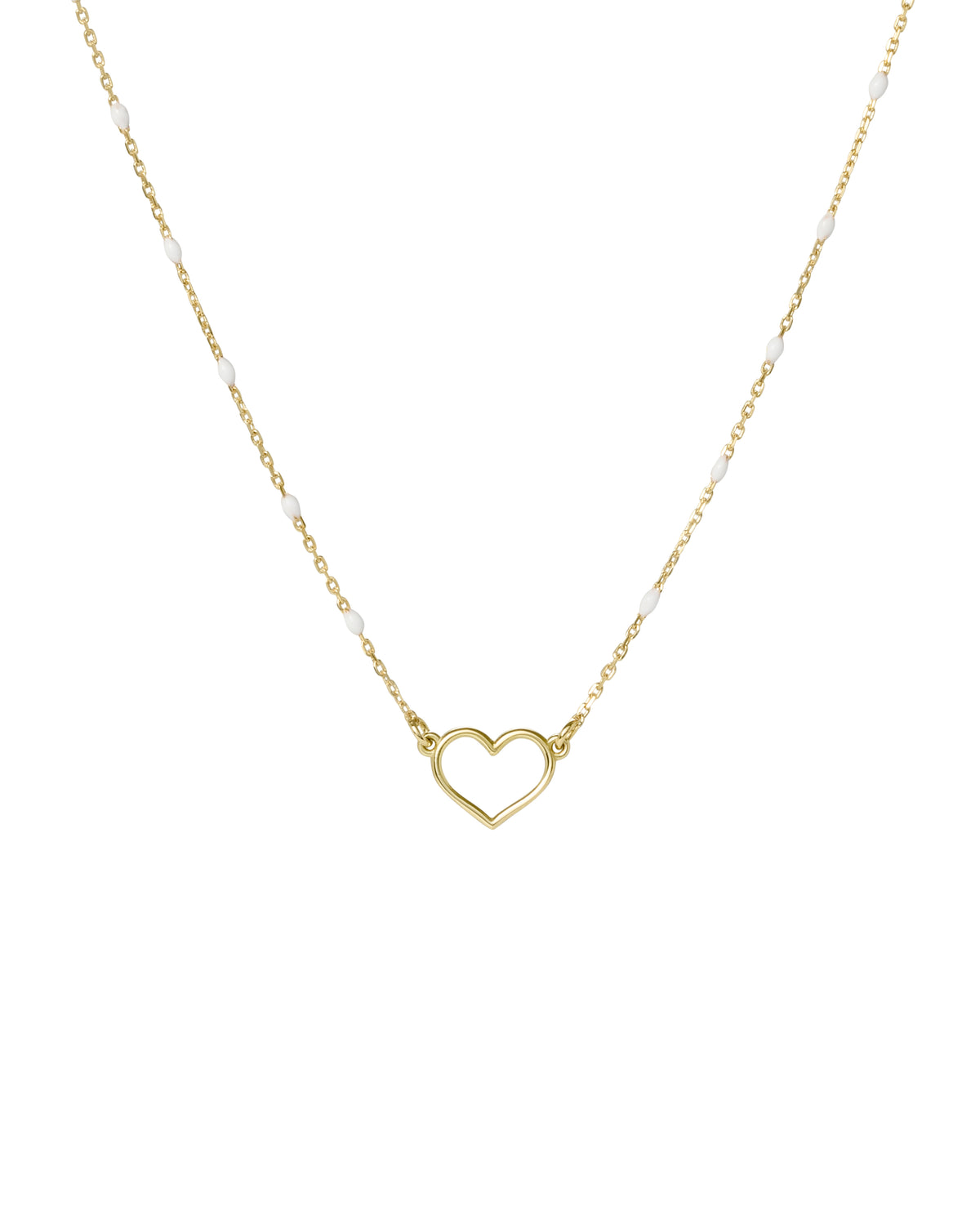 Girocollo cuore traforato e catena semino smaltato - ORO18KT