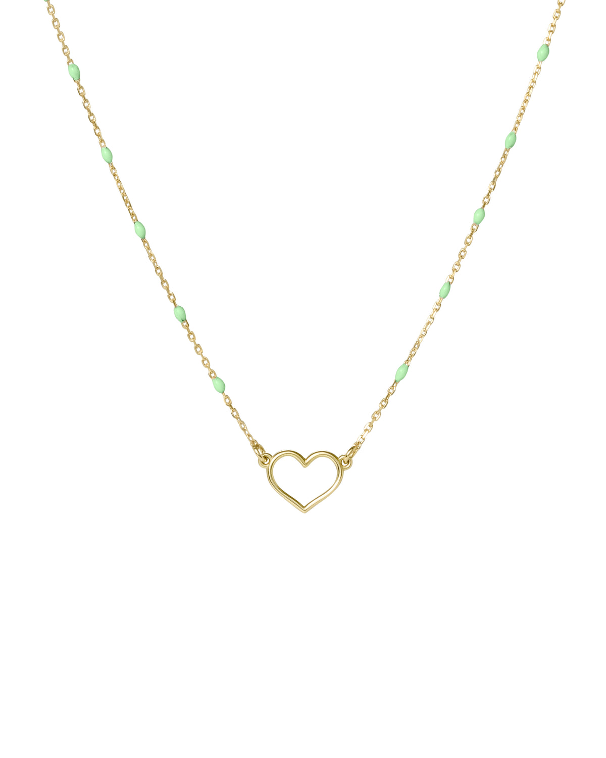 Girocollo cuore traforato e catena semino smaltato - ORO18KT