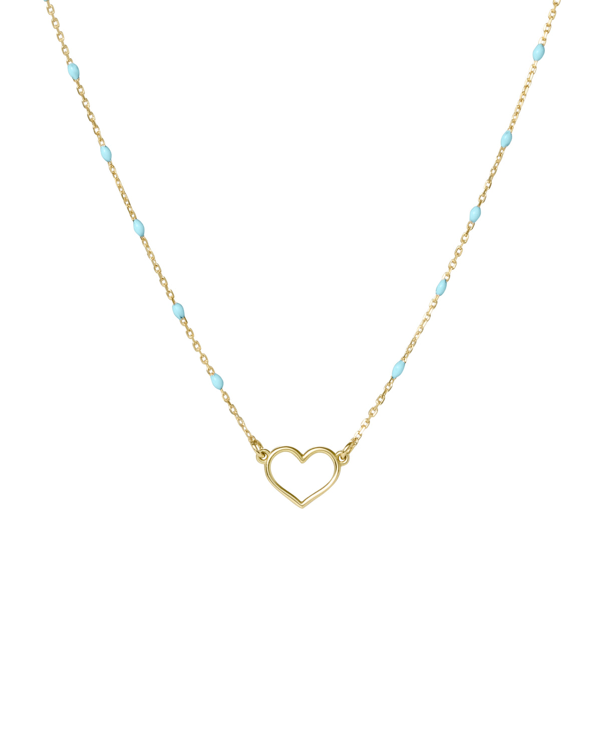 Girocollo cuore traforato e catena semino smaltato - ORO18KT