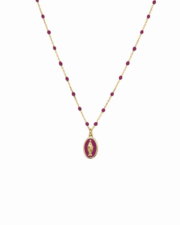 Madonna Enamel Choker and Enamelled Seed Chain - GOLD18KT