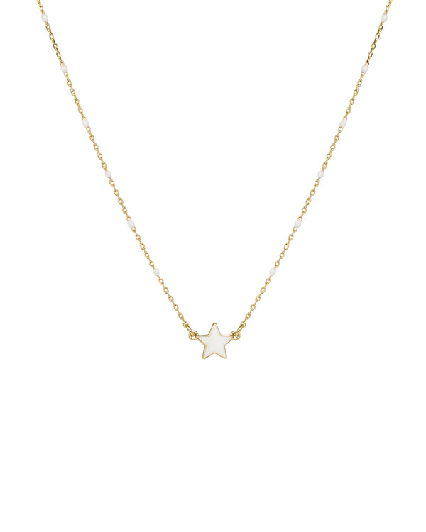 Enamelled star choker and enameled seed chain - GOLD18KT