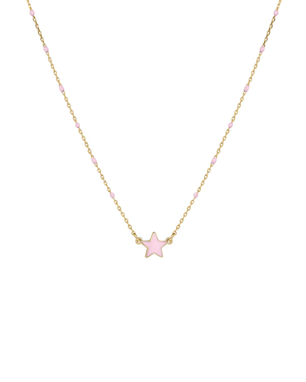Enamelled star choker and enameled seed chain - GOLD18KT