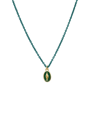 Girocollo Madonna smalto e catena verniciata - ORO18KT