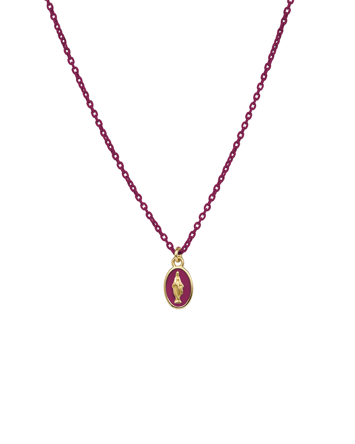 Girocollo Madonna smalto e catena verniciata - ORO18KT