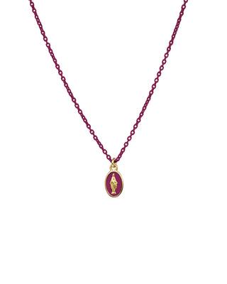 Girocollo Madonna smalto e catena verniciata - ORO18KT
