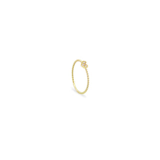 Knurled Heart ring and Lab Grown Diamonds - ORO18KT