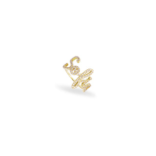 Customizable ring with name and Lab Grown Diamonds - ORO18KT