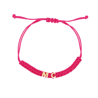 Bracciale tessuto rosa personalizzabile - ORO18KT