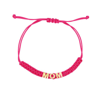 Bracciale tessuto rosa MOM - ORO18KT