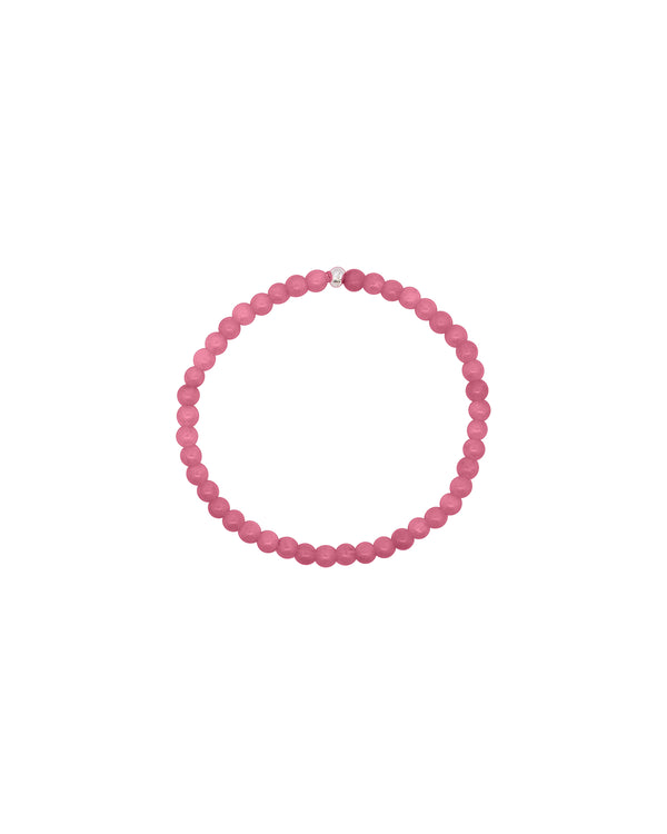 Elastic Bracelet Base in Deep Pink Jade