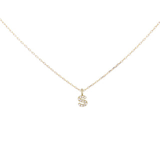 Girocollo con lettera e diamanti lab-grown - ORO18KT