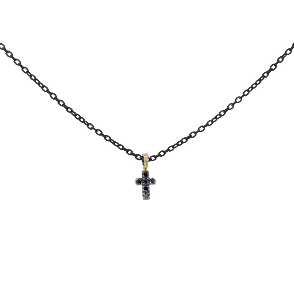 Gargantilla total black con diamantes negros - ORO18KT