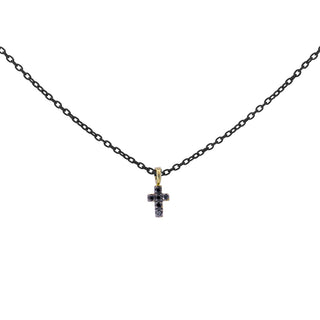 Choker total black Cross with black diamonds - ORO18KT