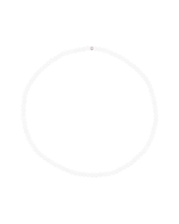 Gargantilla elástica con base de ágata blanca