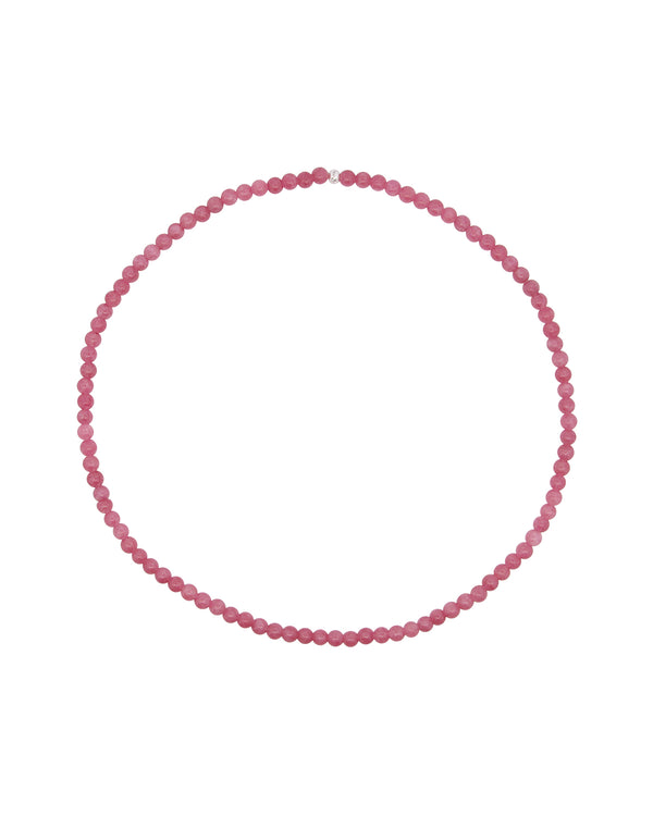 Gargantilla elástica con base de jade rosa intenso