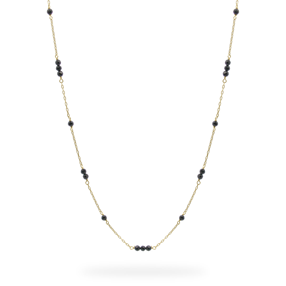 Gargantilla encadenada espinela y cadena - ORO18KT